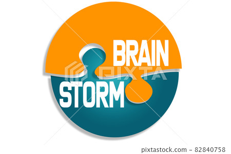 Brainstorm word on round puzzle Brainstorm word on round puzzle 82840758
