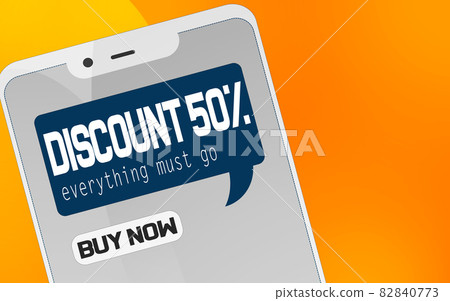 Discount 50 percent on mobile phone - Stock Illustration [82840773] - PIXTA