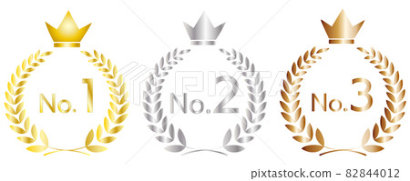 Ranking set from 1st to 3rd place with laurel... - Stock Illustration ...