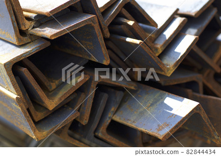 Metal profile angle in packs at the warehouse of metal products 82844434