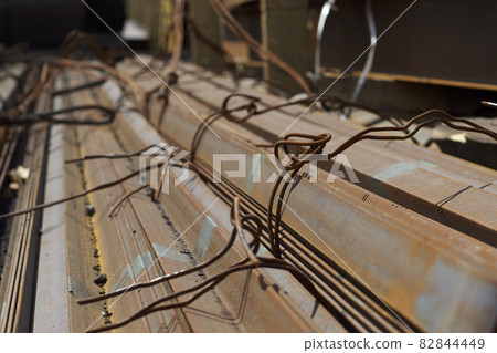 Metal profile angle in packs at the warehouse of metal products 82844449