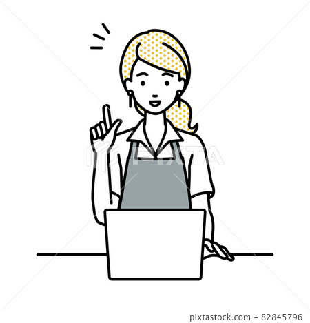 A woman in a cafe clerk who sat at a desk, opened a PC and had some inspiration A woman in a cafe clerk who sat at a desk, opened a PC and had some inspiration 82845796