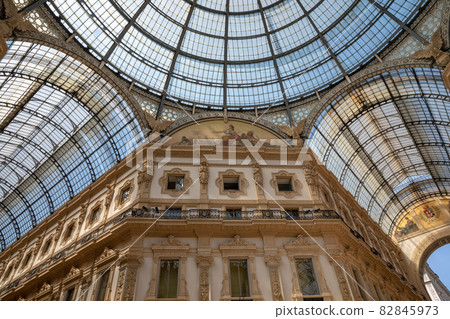 Panoramic view of interior of Galleria Vittorio Emanuele II Panoramic view of interior of Galleria Vittorio Emanuele II 82845973
