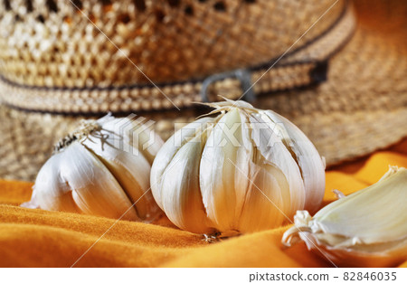 Bulbs of white garlic Bulbs of white garlic 82846035
