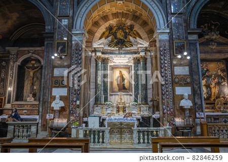 Panoramic view of interior of Sant'Andrea delle Fratte Panoramic view of interior of Sant'Andrea delle Fratte 82846259