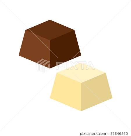 Illustration of a grain of milk chocolate and white chocolate Illustration of a grain of milk chocolate and white chocolate 82846850
