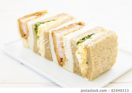 Delicious shrimp cutlet sandwich and egg sandwich Delicious shrimp cutlet sandwich and egg sandwich 82848313