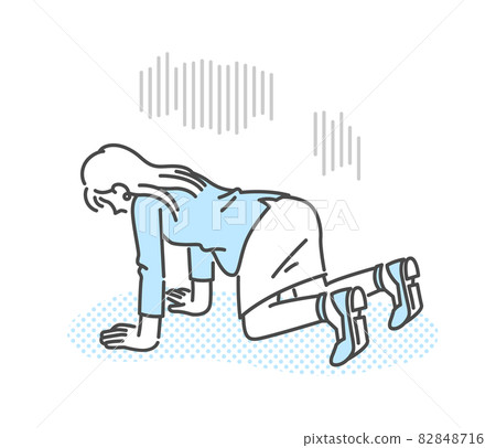 一個雙手雙膝絕望的女人 82848716