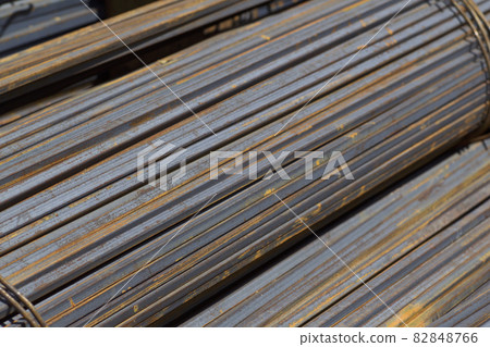 Metal profile square in packs at the warehouse of metal products 82848766