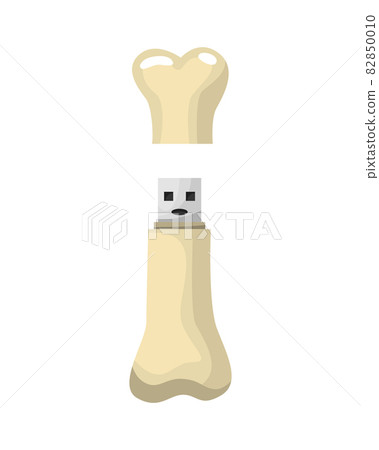 USB flash drive icon. Cartoon symbol of bone. Colored memory stick isolated on white background in flat style USB flash drive icon. Cartoon symbol of bone. Colored memory stick isolated on white background in flat style 82850010