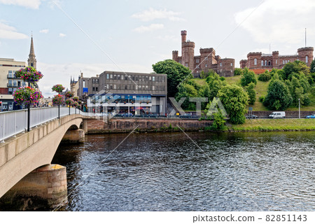 Inverness Castle and Sheriff Court from the banks of the River Ness - Highlands of Scotland - United Kingdom 82851143