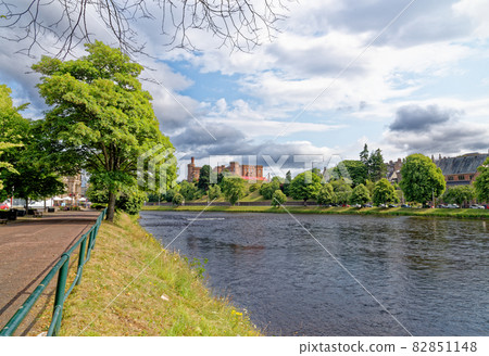 Inverness Castle and Sheriff Court from the banks of the River Ness - Highlands of Scotland - United Kingdom Inverness Castle and Sheriff Court from the banks of the River Ness - Highlands of Scotland - United Kingdom 82851148