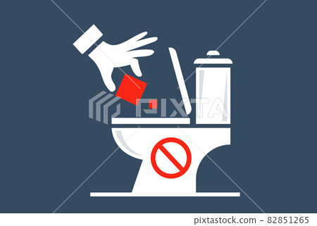 throw household waste into the toilet. throw household waste into the toilet. 82851265
