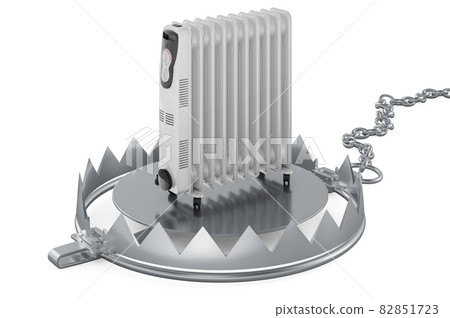 Bear Trap with oil heater, 3D rendering Bear Trap with oil heater, 3D rendering 82851723