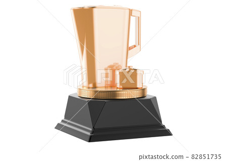 Pitcher water filter golden award concept. 3D rendering Pitcher water filter golden award concept. 3D rendering 82851735