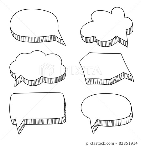 Set of Hand Drawn Comics Style Speech Bubbles Set of Hand Drawn Comics Style Speech Bubbles 82851914