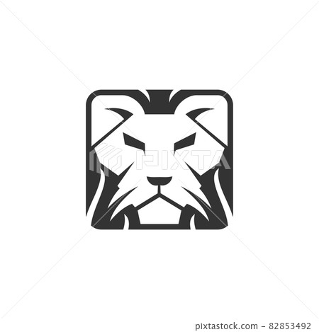 lion head template illustration design Isolated 82853492