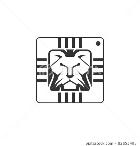 unique lion head and integrated circuit or tech symbol logo design vector icon illustration inspiration unique lion head and integrated circuit or tech symbol logo design vector icon illustration inspiration 82853493