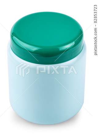 green jar with cosmetics isolated on white background 82853723