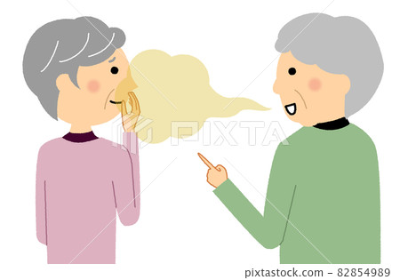 Senior woman with bad breath Conversation Senior woman with bad breath Conversation 82854989