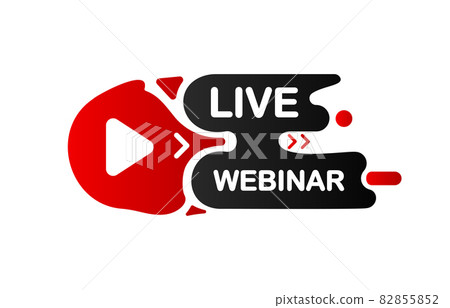 Live Webinar banner. Online virtual video. Interesting design on White background. Vector illustration. Live Webinar banner. Online virtual video. Interesting design on White background. Vector illustration. 82855852