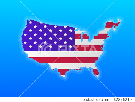 USA America Map States border isolated on white background. Vector illustration. USA America Map States border isolated on white background. Vector illustration. 82856210