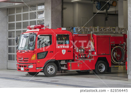 Fire engine on standby Fire engine Emergency vehicle Fire engine on standby Fire engine Emergency vehicle 82856445