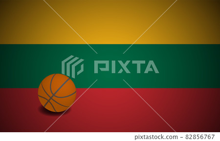 Lithuania flag with real basketball ball, vector Lithuania flag with real basketball ball, vector 82856767