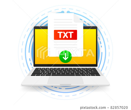 Download TXT icon file with label on screen computer. Downloading document concept. Vector illustration. Download TXT icon file with label on screen computer. Downloading document concept. Vector illustration. 82857020