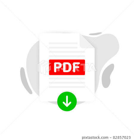 Download PDF icon file with label on white background. Downloading document concept. Vector illustration. Download PDF icon file with label on white background. Downloading document concept. Vector illustration. 82857023