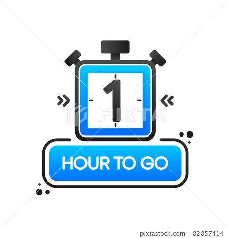 Countdown One hour to go banner, count time sale. Seven, six, five, four, three, two, one days to go. White background. Vector illustration. 82857414