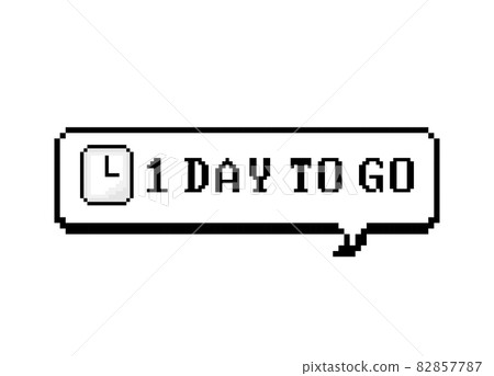 One Day Countdown Go in speech bubble. Pixel design. Vector illustration. One Day Countdown Go in speech bubble. Pixel design. Vector illustration. 82857787