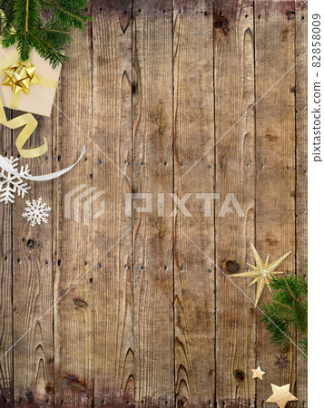 Christmas decorations and wood grain Christmas decorations and wood grain 82858009
