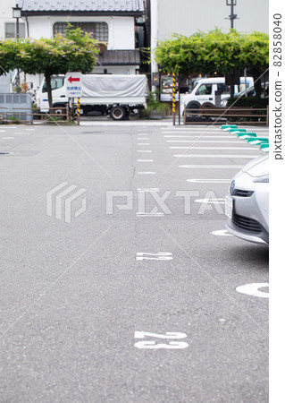 Parking lots in the city Parking lots and trucks 82858040