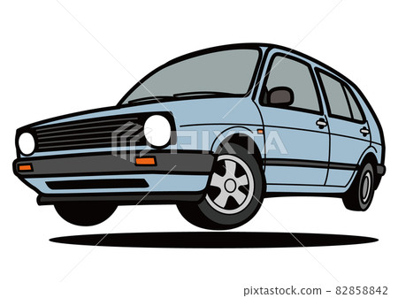 German basic car blue jump car illustration 82858842