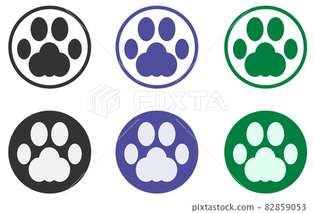 Illustration of a cute animal paw-shaped stamp 82859053