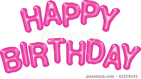 Aluminum balloon birthday pink 82859245