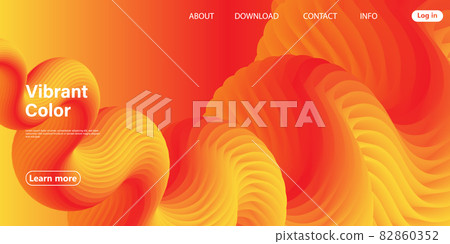 3d Poster. Abstract Flow. Red, Yellow Colors. Vector illustration. 82860352
