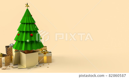 Christmas tree and gift box for celebration or... - Stock Illustration ...