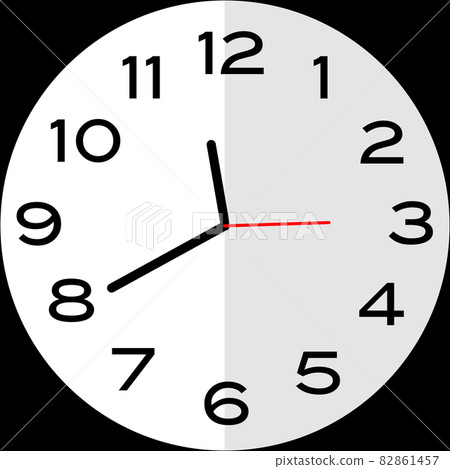 20 minutes to 12 o'clock analog clock icon 82861457