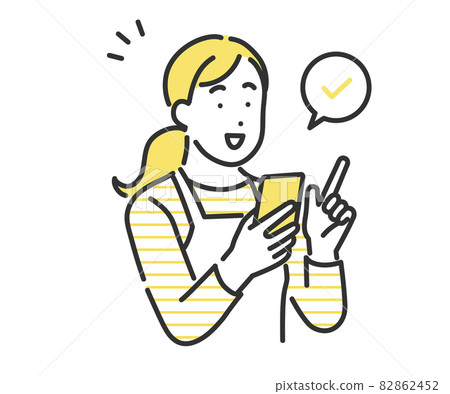 使用智能手機搜索的女性圖像說明素材 82862452