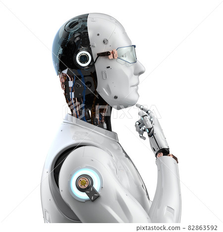 ai robot computing or analyzing 82863592