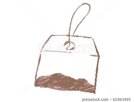 包含茶葉的茶包的線描插圖 包含茶葉的茶包的線描插圖 82863995