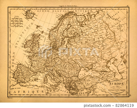 Antique old map Europe 82864119