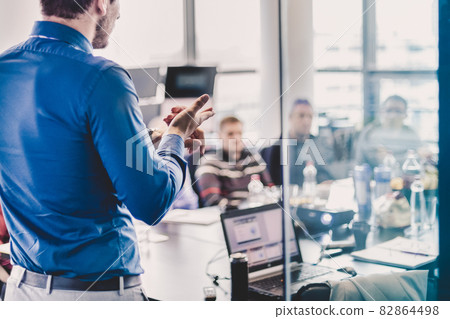 Business presentation on corporate meeting. Business presentation on corporate meeting. 82864498