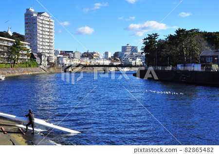 Fujisawa City, Kanagawa Prefecture, near Yamamoto Bridge Katase Townscape and Sakai River Fujisawa City, Kanagawa Prefecture, near Yamamoto Bridge Katase Townscape and Sakai River 82865482