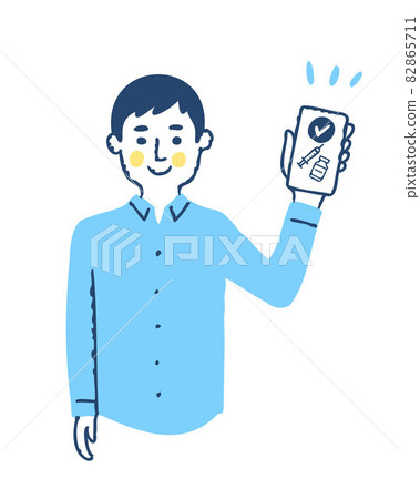 A man showing his vaccine passport on his smartphone A man showing his vaccine passport on his smartphone 82865711