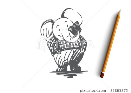 School, animal, elephant, read, book concept. Hand drawn isolated vector. School, animal, elephant, read, book concept. Hand drawn isolated vector. 82865875