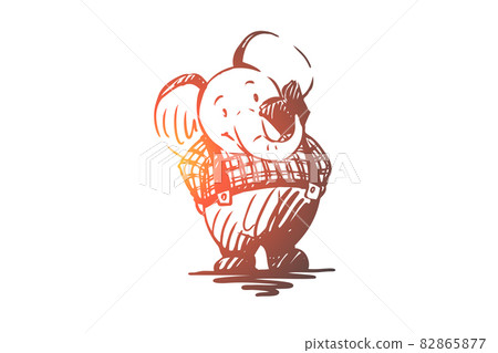 School, animal, elephant, read, book concept. Hand drawn isolated vector. School, animal, elephant, read, book concept. Hand drawn isolated vector. 82865877
