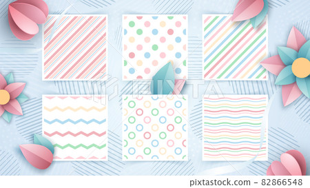Set retro style pattern textile Set retro style pattern textile 82866548